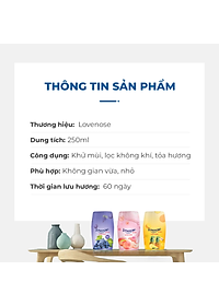 Lọ tỏa hương Ximo Lovenose hương thơm tự nhiên dễ chịu khử mùi thơm phòng 60 ngày - Dung tích 250ml