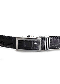 Thắt Lưng Nam Da Cá Sấu Đan Viền Huy Hoàng HT4216 (120 x 3.5 cm) - Đen