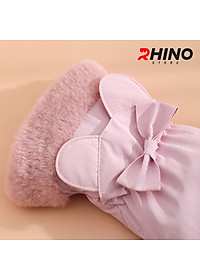 Găng tay Nữ giữ ấm lót lông cừu, chống gió Rhino G9022 cảm ứng điện thoại, đi xe máy