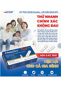 Hộp 5 bộ kit test Covid Acon FlowFlex SARS-CoV-2 Antigen Rapid Test (self test) - Thương hiệu Mỹ