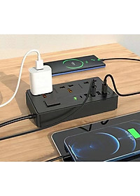 Ổ điện cao cấp đa năng, thông minh 4 cổng USB, 3 cổng AC 220V OLAPLE an toàn chống giật, chống cháy nổ an toàn - Hàng nhập khẩu