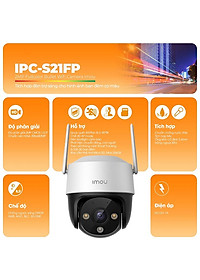 Camera quay quét mini ban đêm có màu có báo động Imou S21FP - Hàng Chính Hãng