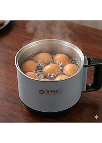 Nồi Lẩu Điện Mini 1.5L Mishio MK392 600W lòng nồi inox 304 không gỉ sét - hàng chính hãng
