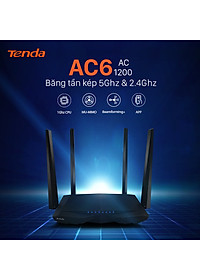 Thiết bị phát Wifi Tenda AC6 Chuẩn AC 1200Mbps - Hàng Chính Hãng