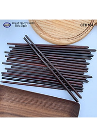Đũa đầu búp gỗ Trắc Việt Nam Siêu sạch (10 đôi) Kháng khuẩn, không nấm mốc (CTH754) để mộc siêu bền - an toàn sức khỏe