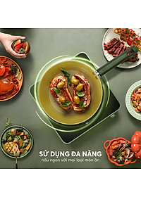 Chảo phủ sứ cao cấp Elmich Olive EL-5965OV nhiều size, Hàng chính hãng, dùng được mọi bếp - JoyMall