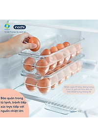 Khay Đựng Trứng Gà , Vịt Trong Suốt YoKo 12 Quả Có Nắp Đậy Tặng Kèm Khăn Lau Đa Năng PaKaSa - Hàng Chính Hãng INOCHI