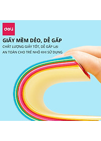 Giấy thủ công 100 tờ học sinh nhiều kích cỡ Deli - Có khổ A4 , giấy gấp origami , giấy gấp hạc hoa động vật - 83631 / 83632 / 83633 / 83634