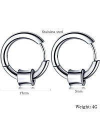 Bông Tai Nam KPOP Khoen Tròn Chất Liệu Thép Titan Không Đen Không Dị Ứng TT 2270 - 1 Cặp