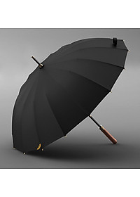 Ô dù tán rộng che nắng mưa H27 NASON, 16 nan, khắc tên lên tay cầm gỗ, chống lật trong gió to, che 2 3 người