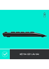 Combo chuột phím không dây Logitech MK345 - 1 đầu thu USB, pin lâu, chống tràn, fullsize - Hàng chính hãng