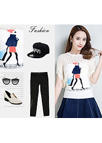 Áo Len Nữ Bốn Mùa Kiểu Cánh Dơi Họa Tiết Thêu Xinh AF_ALN010