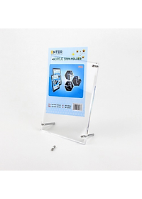 Kệ mica 1 mặt Enter F08A 15x21cm đế inox A5 đứng mica 5mm, Khung ảnh để bàn chân inox, Khung bằng khen