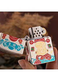 Vỏ Hột Quẹt Bật Lửa Xăng Đá Zorro Z2-111 Hình Mèo Thần Tài May Mắn Tài Lộc Phiên Bản Mới