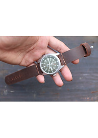 Dây đồng hồ da bò sáp ngựa điên Handmade