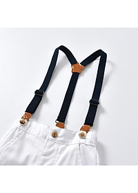 Bộ công tử bé trai, set áo sơ mi dài tay và quần quai đeo trẻ em, chất xịn dày đẹp, mẫu mới mặc sinh nhật sự kiện | MB10