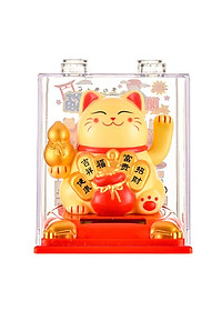 Mèo Thần Tài Ôm Hũ Vàng, Túi Vàng Vẫy Tay Dùng Pin Năng Lượng Mặt Trời - HENRYSA