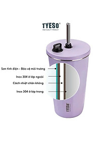Cốc ly giữ nhiệt TYESO 01006 470ml bằng thép không gỉ 304