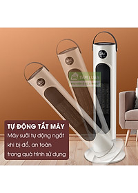 Máy sưởi ấm phòng ngủ, quạt sưởi gốm cho phòng 25m2, máy sưởi mini nóng nhanh an toàn cho trẻ em - Hàng chính hãng