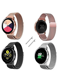Dây Đồng Hồ 20mm Thép Lưới Nam Châm Cho Đồng Hồ Samsung Galaxy Watch Active 2, Active, Galaxy Watch 42mm