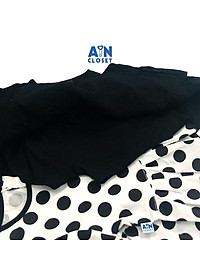 Bộ áo váy ngắn bé gái họa tiết Bi đen 2 tầng cotton - AICDBGIKCE59 - AIN Closet