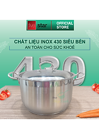 Nồi Fivestar Nắp Inox - Tặng 5 Muỗng Ăn Inox - Bạc