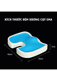 Đệm ngồi ghế văn phòng chống đau xương cụt, ê mông, thâm mông, xệ mông cho dân văn phòng, lái xe, học sinh - Thương hiệu EMA - Loại cao cấp có gel tản nhiệt