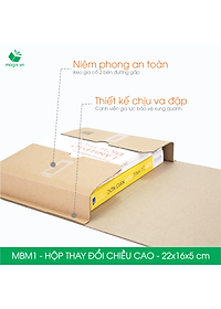MBM1 - 22x16x5cm - Combo 100 Hộp carton thay đổi chiều cao - Thùng carton đóng hàng