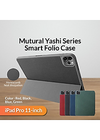 Case Bao da chống sốc cho iPad Pro 11 2022 Chip M2 / 2021 Chip M1 / 2020 hiệu Mutural Yashi Series mặt lưng canvas  có ngăn đựng bút, thiết kế tản nhiệt, cơ chế smartsleep - hàng nhập khẩu