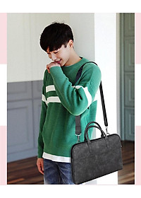 Túi xách, cặp xách da chống sốc cho máy tính, macbook chống nước vượt trội