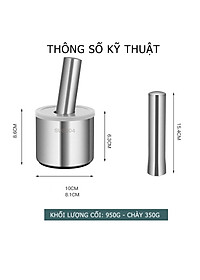 Bộ Chày Cối Inox 304 Nguyên Khối Không Vết Hàn Có Lắp Đạy Kèm Chày Dã Đồ Cực Nhuyễn Mịn Cho Gia Đình - HÀNG CHÍNH HÃNG MINIIN