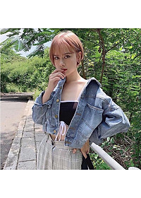 áo khoác jean nữ dáng croptop