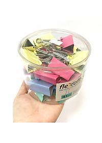 Kẹp Bướm Màu 41mm Flexoffice - FO-DCC05 (24 Chi Tiết)