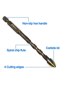  Mũi khoan đa năng khoan gốm sứ tường, 1 Bộ 5 món 6/6/8/10/12mm