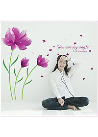 Decal dán tường Hoa cánh bướm AmyShop (150 x 200 cm)