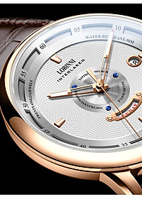 Đồng hồ nam chính hãng LOBINNI LB18071G-D1 hàng mới fullbox ,kính sapphire,chống xước,chống nước 50m,Bh 24 tháng,máy cơ (automatic),mặt trắng dây da nâu xịn