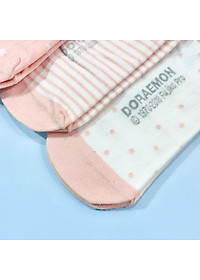 Set hộp 4 đôi tất nữ NICESOKS chất liệu cotton cao cấp, ngắn cổ thể thao, họa tiết Doraemon , hàng chính hãng NS5005FS