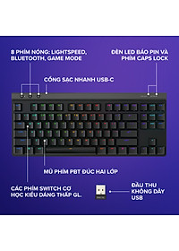 Bàn Phím Gaming Không Dây Logitech G515 LightSpeed TKL - Hàng Chính Hãng