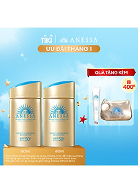 Bộ đôi 2 Kem chống nắng dạng sữa dưỡng da bảo vệ hoàn hảo Anessa Perfect UV Sunscreen Skincare Milk SPF 50+ PA++++ 60ml