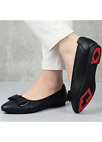 Giày Nữ Búp Bê Đế Bệt HÀ NAM Da Bò Thật Thời Trang Cao Cấp 2cm GBBN2038