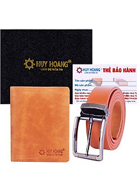 Bộ Ví & Thắt Lưng Nam Da Bò Huy Hoàng HT2107-HT4119 (23 x 11,5 cm) - Da Bò