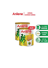Bộ quà tặng combo 2 Sữa Bột Anlene Gold Hương Vanilla (Hộp Thiếc 800g) tặng 1 lon 400g