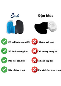 Đệm ngồi ghế văn phòng chống đau xương cụt, ê mông, thâm mông, xệ mông cho dân văn phòng, lái xe, học sinh - Thương hiệu EMA - Loại cao cấp có gel tản nhiệt