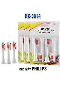 Cho máy Philips Sonicare, Bộ 4 đầu đánh răng điện HX-3014, dòng máy HX3, HX6, HX7, HX8, HX9, R, FlexCare +, FlexCare, HealthyWhite, HydroClean, EasyClean, DiamondClean-Loại bỏ cao răng, cho răng sáng bóng