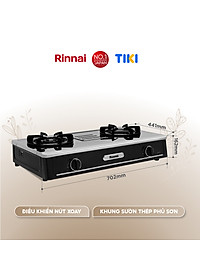 Bếp gas dương Rinnai RV-A271B(S) mặt bếp inox và kiềng bếp men - Hàng chính hãng.