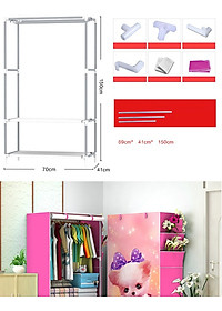 Tủ Vải 3D 1 Buồng 2 Ngăn, Tủ Quần Áo Họa Tiết Đẹp Mắt - Đa Dạng - Phong Cách, Tủ Vải Cao Cấp - Khung Sắt Chắc Chắn - Chống Gỉ