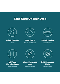 Máy massage mắt nóng và lạnh công nghệ 3Dsuit và VibWave. Thương hiệu Philips Hà Lan cao cấp PPM3101E - Dung lượng pin: 600mAh - HÀNG NHẬP KHẨU