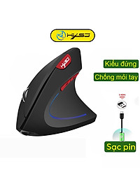 Chuột không dây kiểu đứng sạc pin HXSJ T22 wireless USB 2.4GHz chống mỏi tay chuyên dùng cho pc laptop macbook ipad tivi - Hàng chính hãng