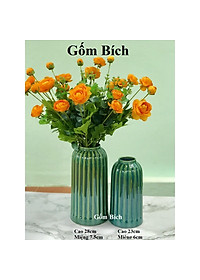 Bình Hoa Lọ Hoa Dáng Lồng Chim Men Hỏa Biến Gốm Sứ Bát Tràng - Gốm Bích