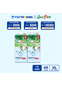 [Mẫu mới] Combo 2 Tã dán người lớn SunMate XA2 mới size XL-18+2 miếng